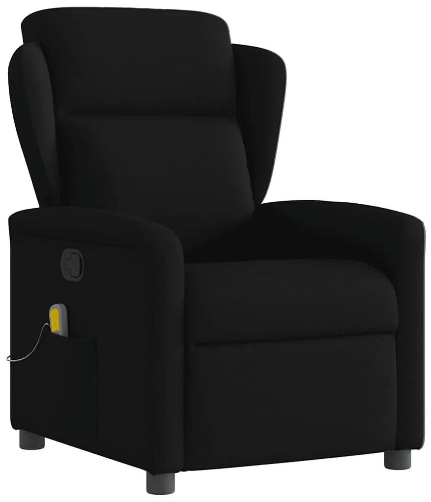 vidaXL Fotoliu de masaj rabatabil, negru, material textil