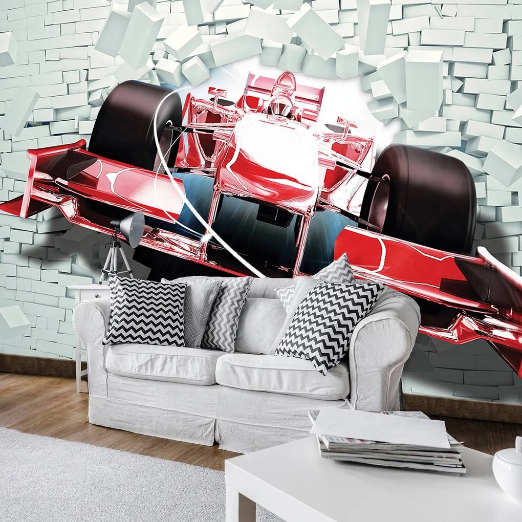 Fototapet - Formula 1 roșie 3D F1 (254x184 cm)