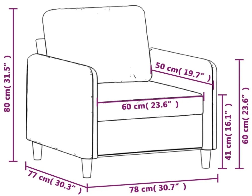 Canapea de o persoana, galben, 60 cm, catifea Galben, 78 x 77 x 80 cm