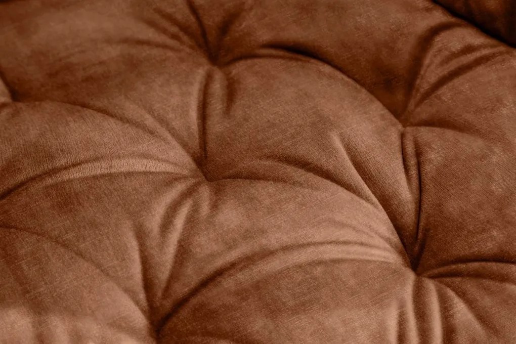 Set de 2 scaune pivotante The Dutch Comfort, catifea maro ruginiu