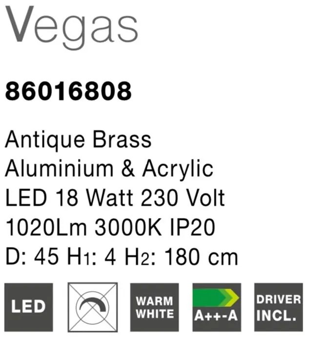 Lustra LED moderna diametru 45cm, Vegas