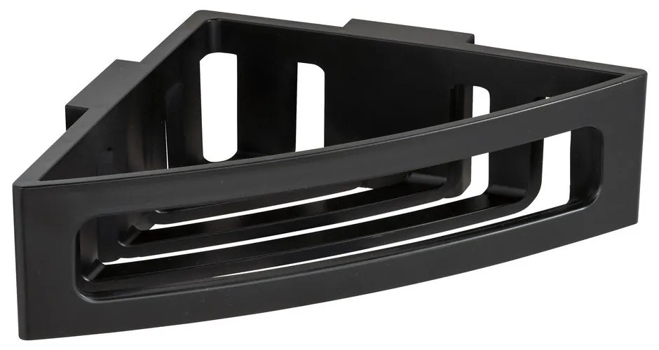 Raft de baie negru autoadeziv pe colț din plastic Bralia - Wenko