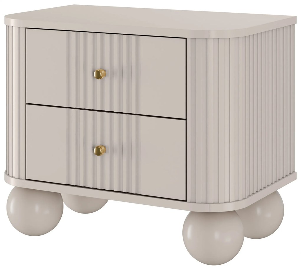 Set noptiere Vesper 56 cm - cașmir / mânere aurii / picioare sferice