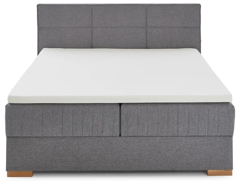 Pat boxspring gri cu spațiu de depozitare 160x200 cm Tambo – Meise Möbel