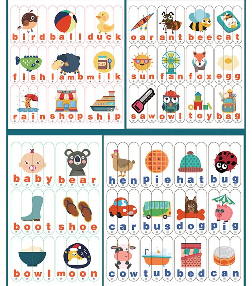 Jucărie educativă din lemn pentru învățarea limbii engleze