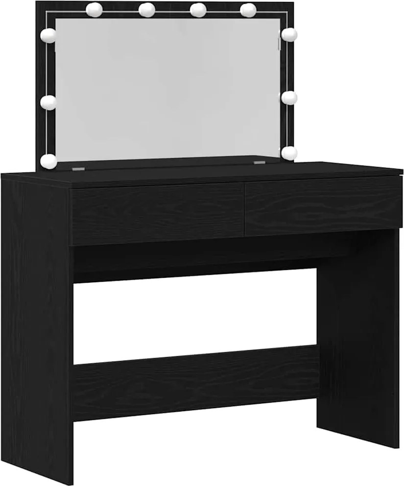 vidaXL Masă de Machiaj Stejar Negru 100 x 40 x 120 cm Lemn compozit