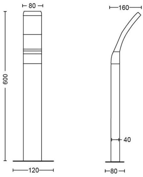 Lampă LED de exterior SPLAY LED/12W/230V 2700K 60 cm IP44 Philips