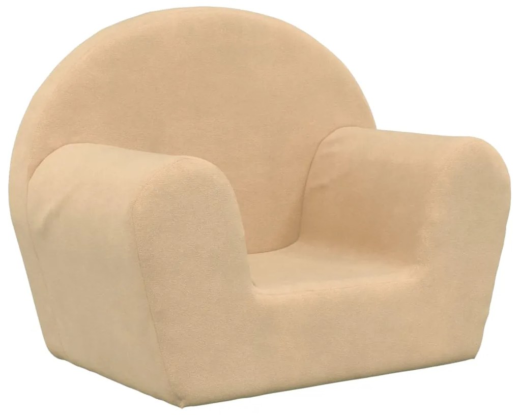 341764 vidaXL Canapea pentru copii, crem, pluș moale