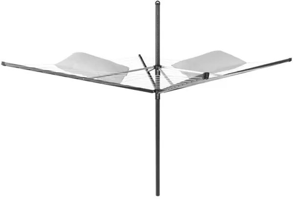 Uscator de rufe pentru exterior Brabantia Lift-O-Matic 1003467, 50 m, Inaltime reglabilă, Baza pentru betonare, Husa, Geanta clesti, Rezistent la coroziune, Negru