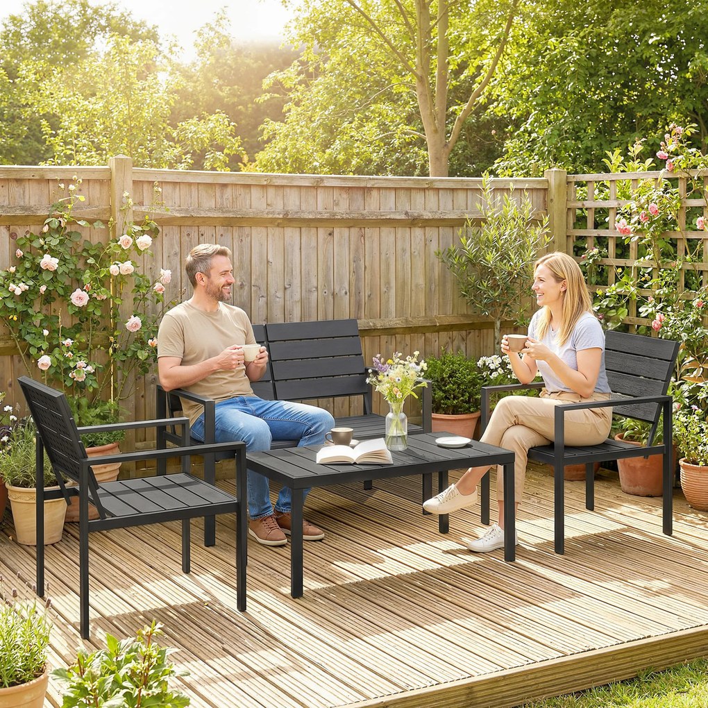Outsunny Set Mobilier de Grădină cu Canapea, Fotolii și Măsuță, Ideal pentru Exterior | Aosom Romania