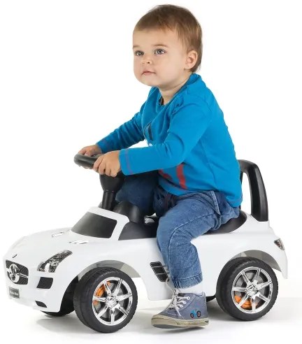 Bicicletă fără pedale Mercedes albă/neagră