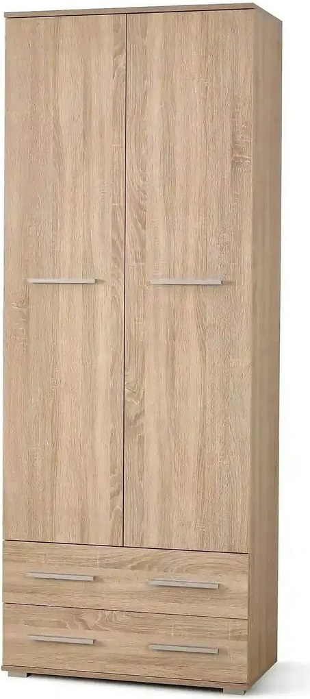Dulap LIMA REG2, stejar sonoma, PAL laminat, cu 2 usi si 2 sertare, 77