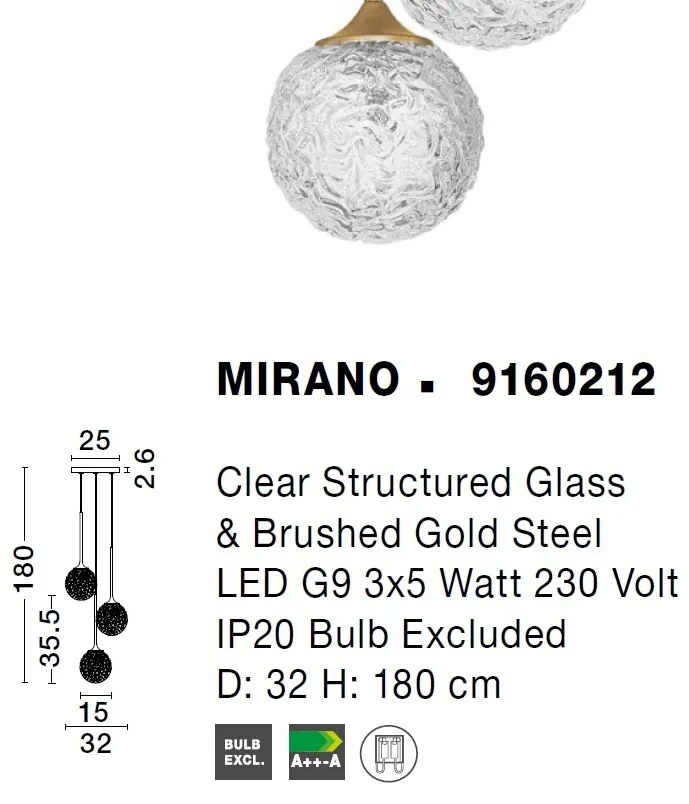 Lustra cu 3 pendule, moderna design deosebit MIRANO