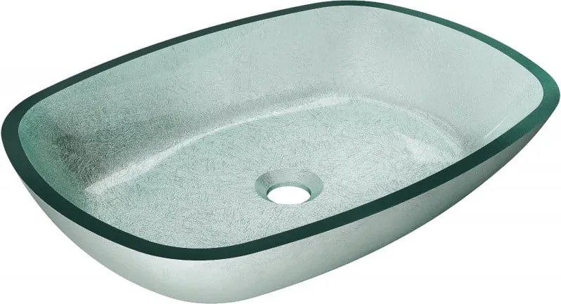 Mexen Araks lavoar de sticlă montat pe blat 54 x 39 cm, argintiu - 24155411