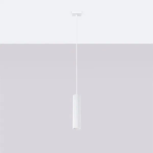 Lustră pe cablu Sollux SL.1535 KARBON 1xGU10/10W/230V alb