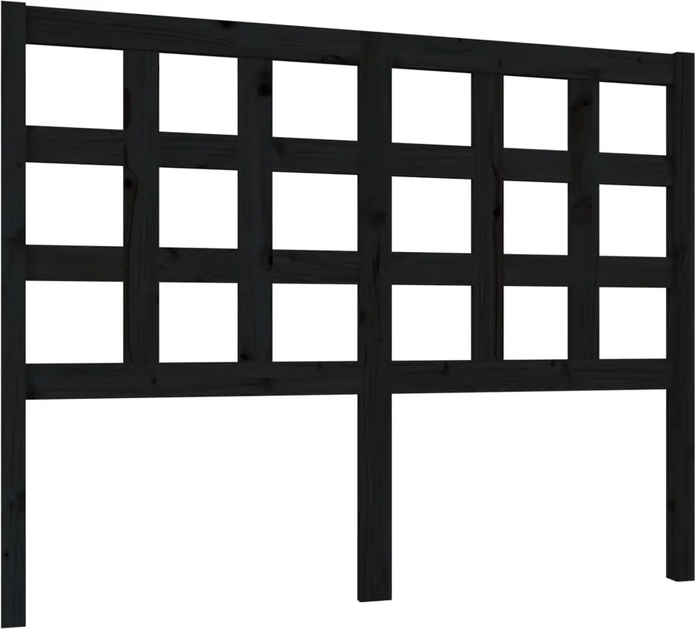 vidaXL Tăblie de pat, negru, 125,5x4x100 cm, lemn masiv de pin