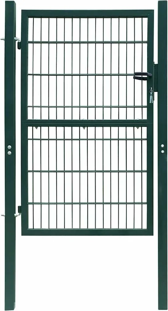 vidaXL Poartă de gard 2D (simplă) verde 100x160 cm