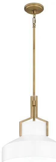 Quoizel QZ-BRECKEN-2P-AB-OPAL - Lustru pe tijă BRECKEN, 2xE27/60W/230V, auriu/alb