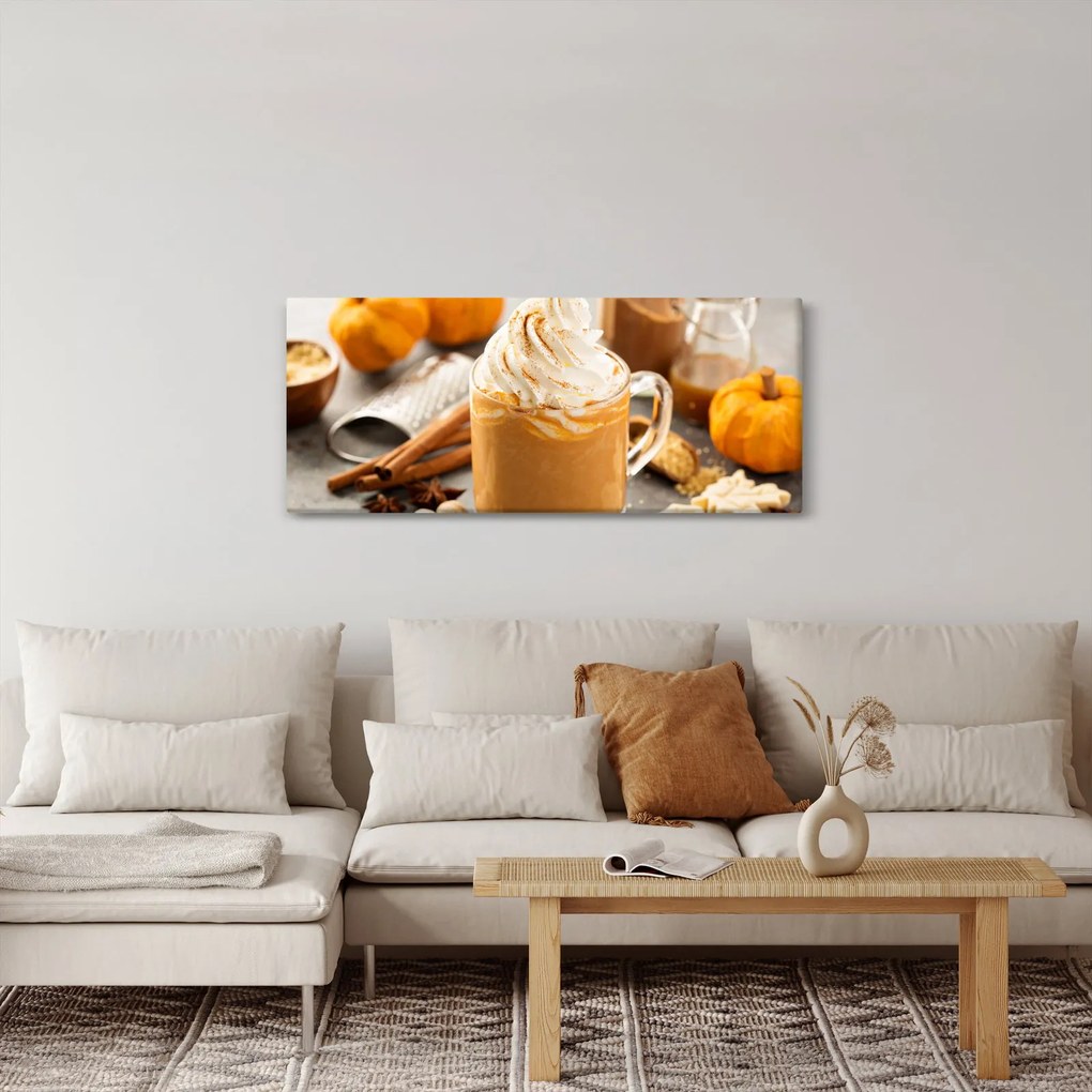 Tablou - Cafea cu lapte de dovleac (120x50 cm)