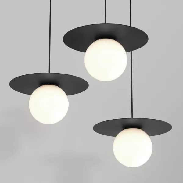 Lustră suspendată cu cablu FLAT 3x E27/15W/230V neagră