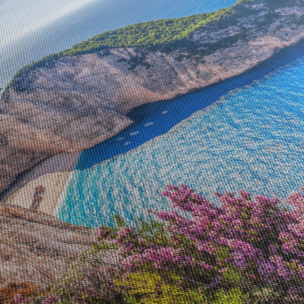 Tablou - Plaja Navagio, Grecia (cu ceas) (90x30 cm)