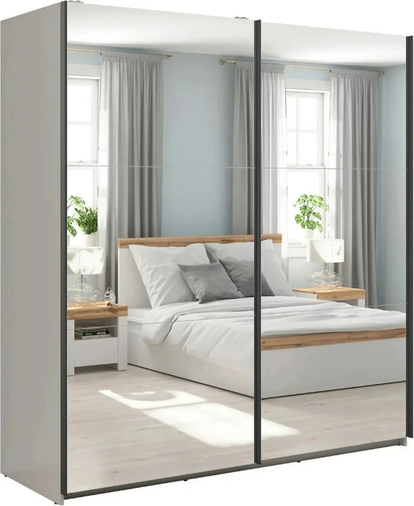 Dulap TETRIX, casmir, PAL, cu 2 usi si oglinzi, 183x60x196 cm