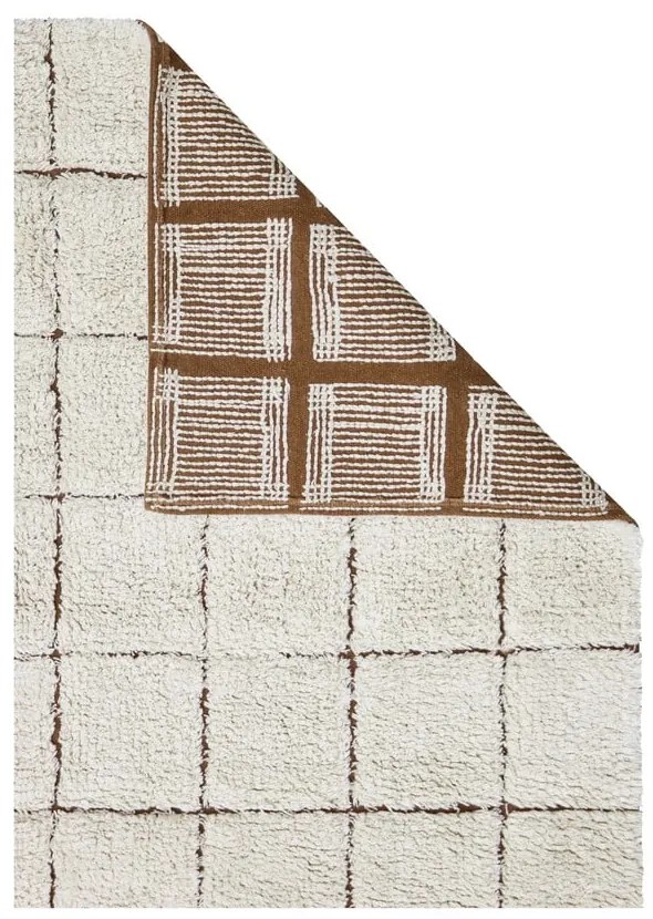 Covor crem lavabil/țesut manual din bumbac 200x300 cm Mosaic – Lorena Canals