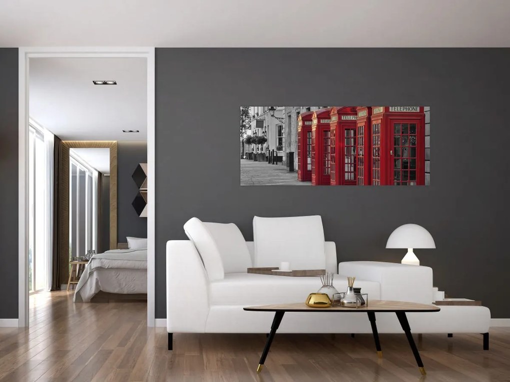 Tablou - Cutii telefonice din Londra (120x50 cm)