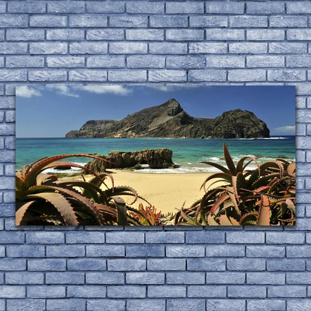 Tablou pe panza canvas Sea Rocks Beach Peisaj Maro Albastru Gri