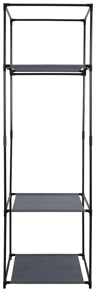 Dulap, metal / tesatura, negru, ALBUS