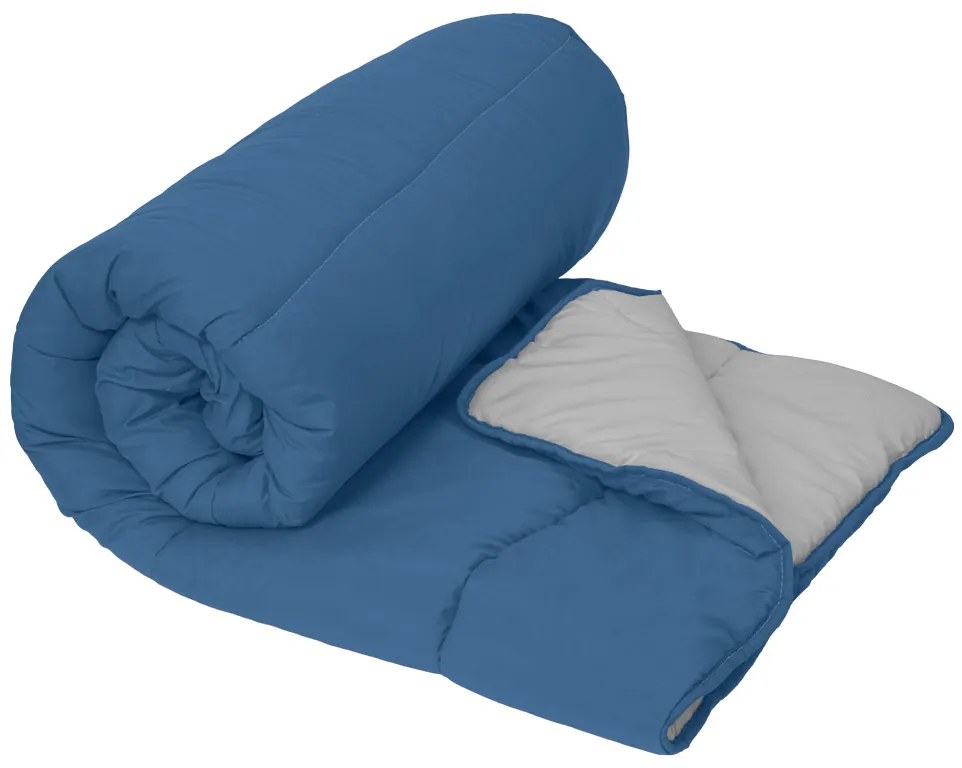 Pilota 4 anotimpuri 140x200 cm din fibra goala, albastra