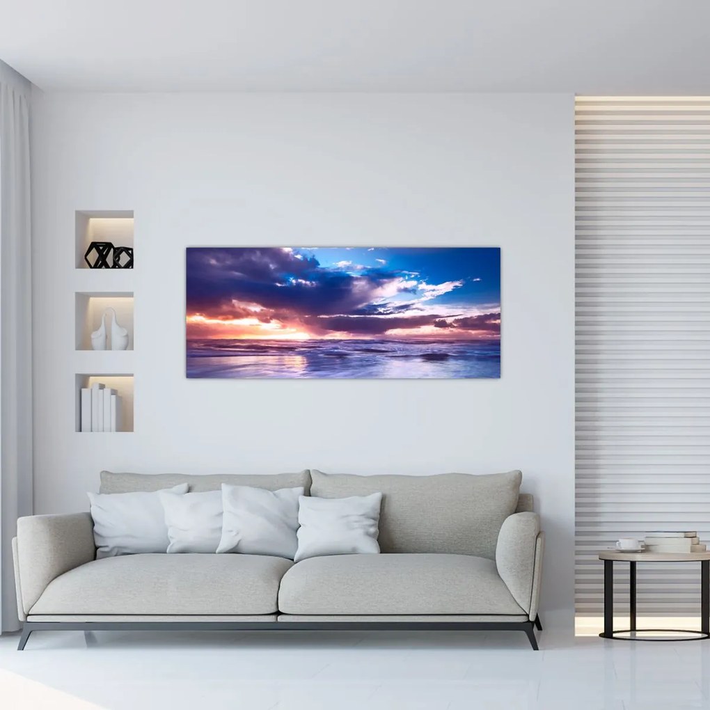 Tablou - Apus de soare la mare (120x50 cm)