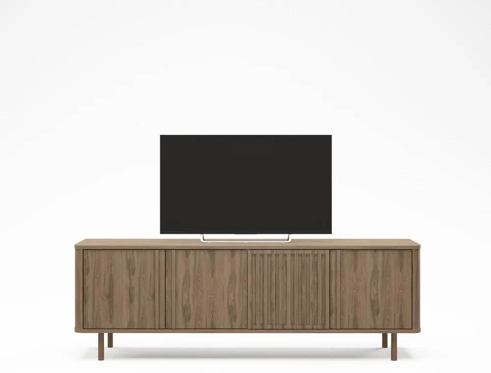 Comodă TV în culoare naturală cu aspect de lemn de stejar 180x60,5x35 cm Salma – Marckeric