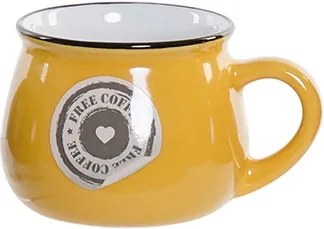 Cana Coffee din ceramica galbena 6 cm
