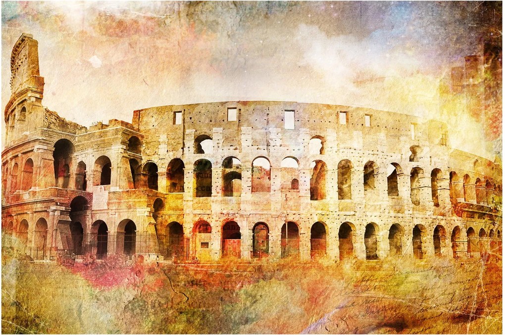 Tablou - Pictură digitală, Colosseum, Roma, Italia (90x60 cm)