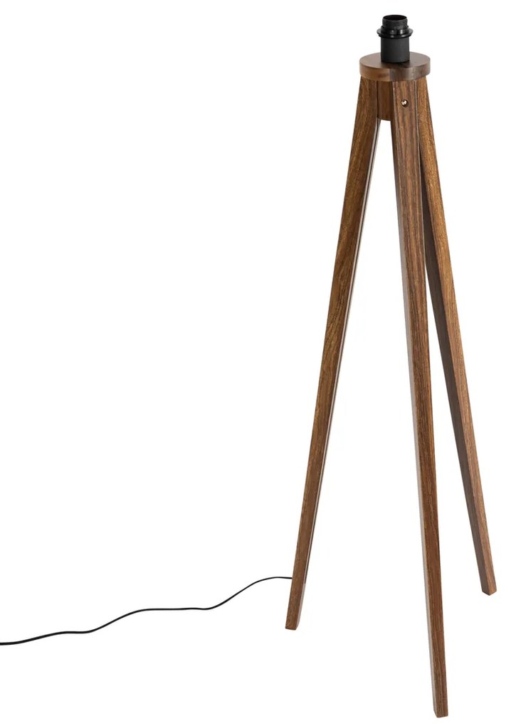 Lampă de podea rustică cu trepied din lemn de nuc - Tripod Classic