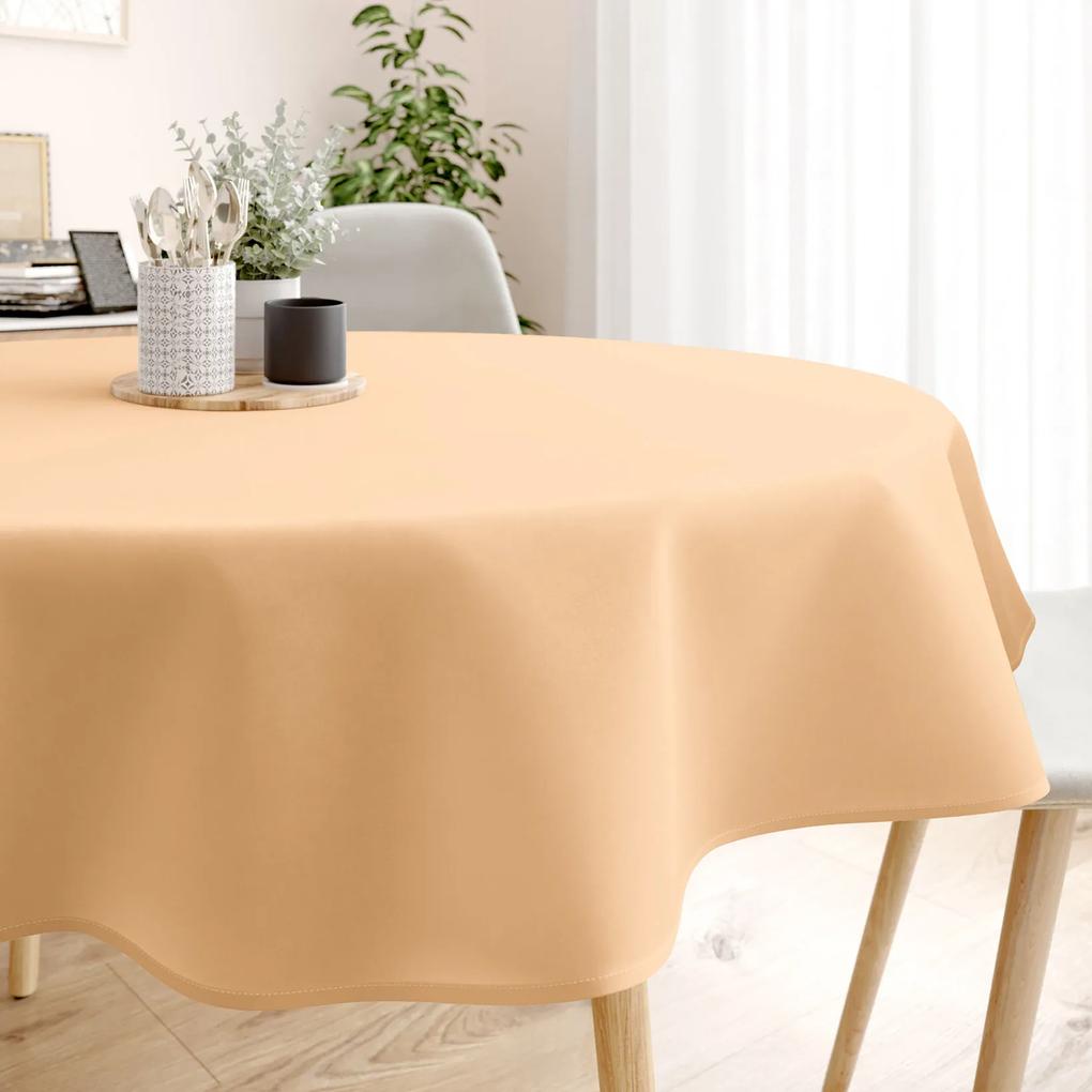 Goldea față de masă decorativă loneta - pudru orangiu - rotundă Ø 100 cm