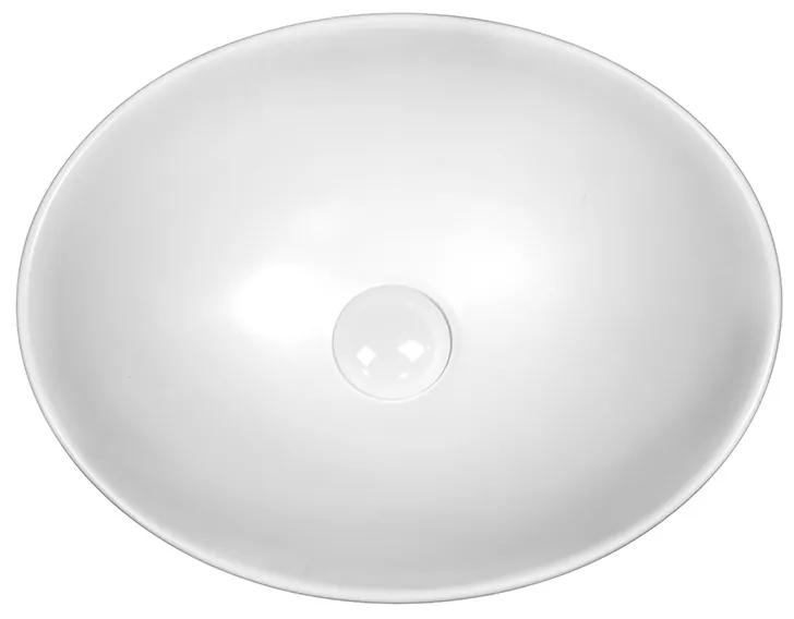 Lavoar pe blat alb mat, oval, 40 cm, Fluminia Rio
