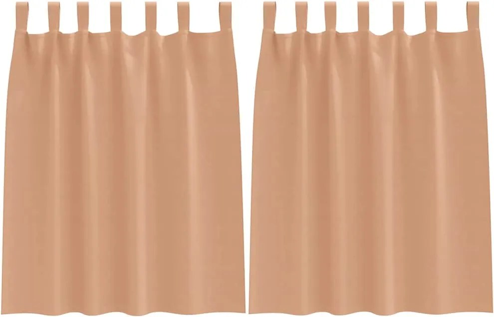 vidaXL Perdele Opaque cu Inel 2 pcs Maro deschis 140 x 140 cm