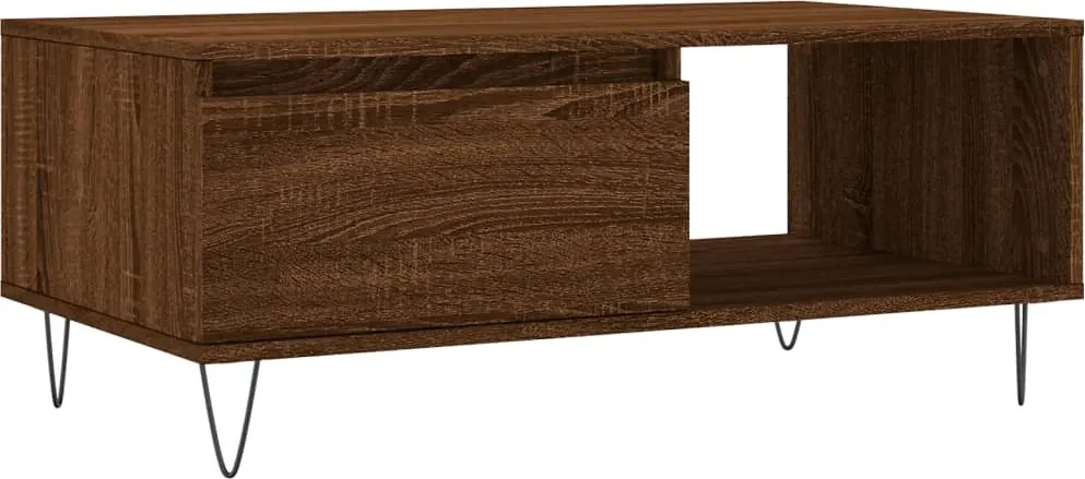 vidaXL Măsuță de cafea, stejar maro, 90x50x36,5 cm, lemn prelucrat