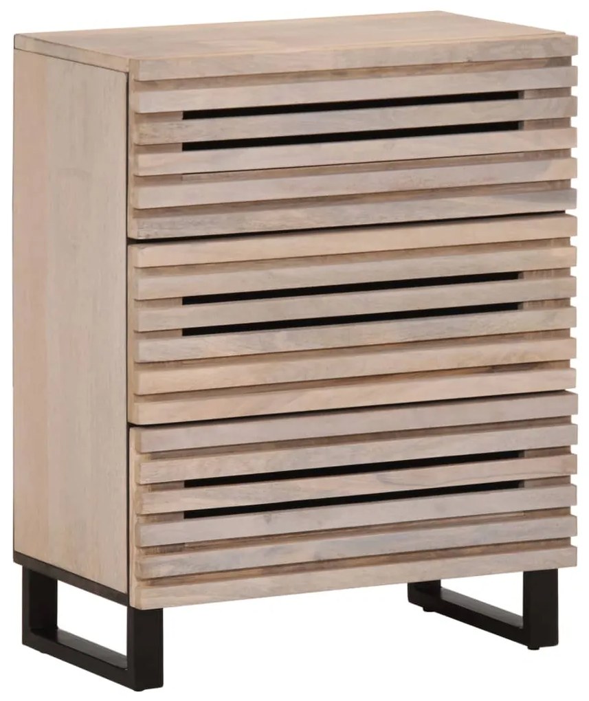vidaXL Dulap, alb, 60x34x75 cm, lemn masiv de mango