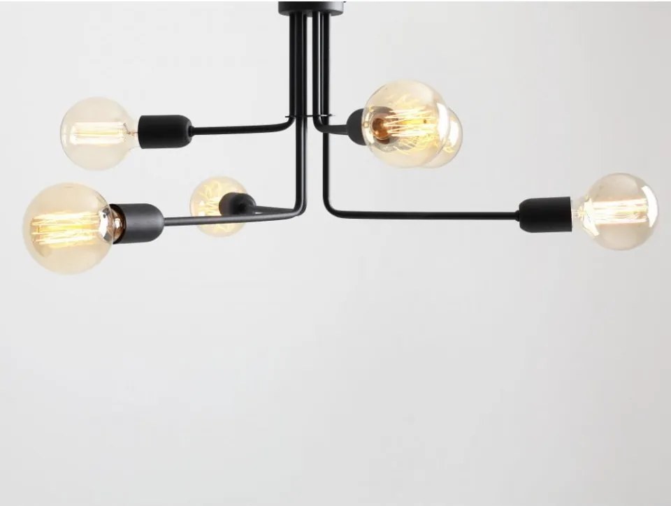 Candelabru metalic negru cu 6 becuri Vanwerk 63 Custom Form