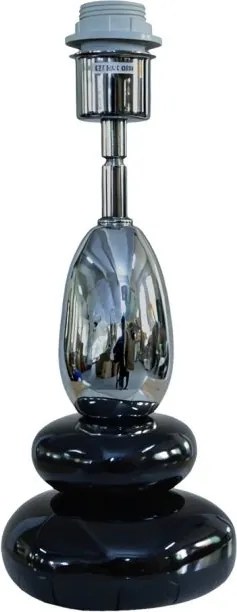 Lampa de masa decorativa STONES OF ZEN 45cm negru argintiu