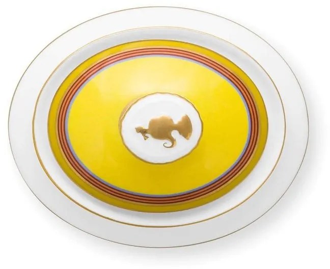 Zaharniță porțelan, Pip Studio, Stripes Yellow, 550ml, colecția Pip Chique