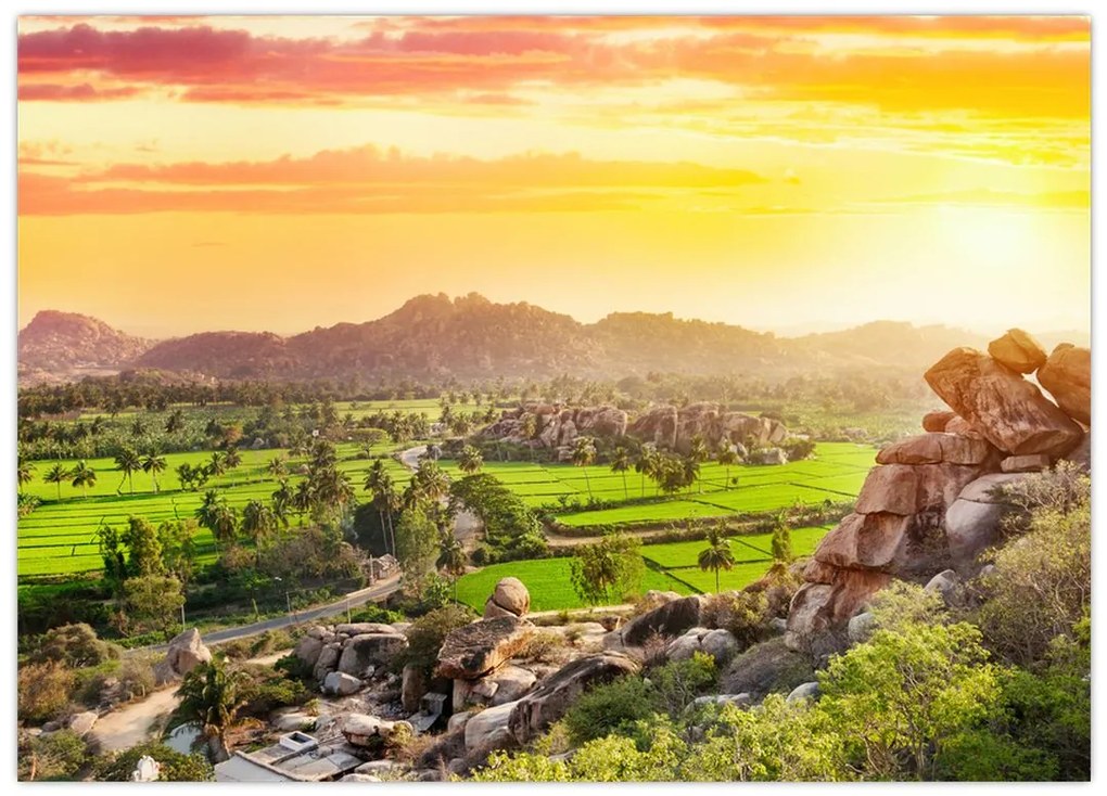 Tablou cu valea Hampi în India (70x50 cm)