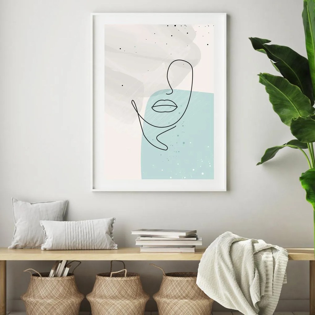 Poster - Abstracție cu fața de femeie (A4)