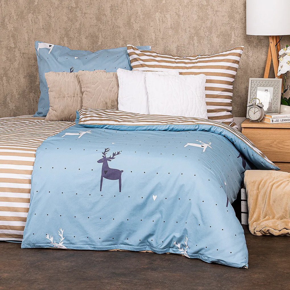 Lenjerie de pat din bumbac 4Home Deer, 160 x 200 cm, 70 x 80 cm