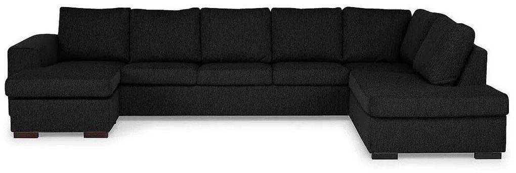 Colțar Scandinavian Choice B104Negru, 356x287x82cm, Picioare: Lemn