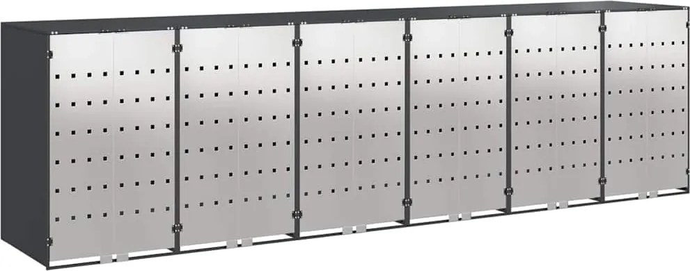 vidaXL Depozitare pentru 3 pubele Wheelie 340 x 77.5 x 115.5 cm Oțel