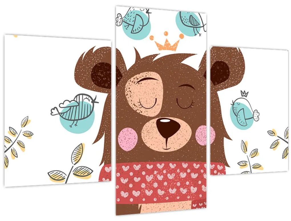 Tablou - Ursulețul cu păsărele (90x60 cm)
